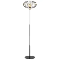 GLOBO Stehlampe Standlampe Stehleuchte gold Wohnzimmerlampe 1 flammig Beistelllampe,