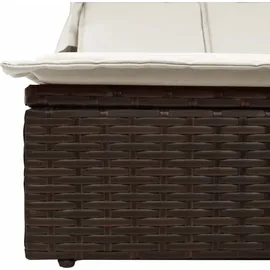 vidaXL Doppel-Sonnenliege 53 x 24 x 110 cm Braun