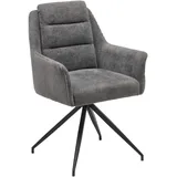 Livetastic Armlehnstuhl Cord, Grau, Holz, Metall, Textil, Pappel, Sperrholz, konisch, 61x93x61 cm, Esszimmer, Stühle, Esszimmerstühle, Armlehnenstühle