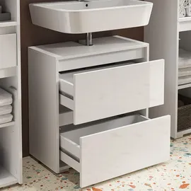 Vicco Waschbeckenunterschrank Majest Weiß Hochglanz modern 60x62 cm