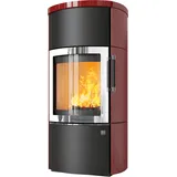 Kaminofen HARK 44-5.2 GT FlameKat Raumluftunabhängig 8 kW - Ofenkacheln: bordeaux-rot - Korpus: graphit/verchromt