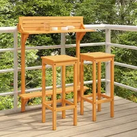 vidaXL Balkon-Bar-Set 3-tlg. Braun
