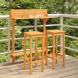 vidaXL Balkon-Bar-Set 3-tlg. Braun