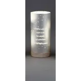 Formano Frühlingsdekoration 1 Stück Deko-Licht 20cm mit Spruch und Timer- Silber m. Holzsockel, Spruch: Leben ist Nicht da um einfach..