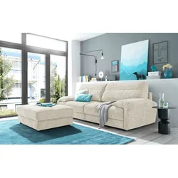 Polsterhocker ED EXCITING DESIGN "Princeton", beige (creme), B:114cm H:43cm T:84cm, 100% Polyester, Hocker