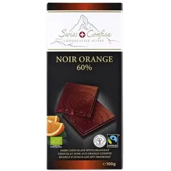 Swiss Confisa Noir Orange Dunkle Schokolade mit Orangeat bio