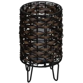 Atmosphera Gartenlaterne Metall Ø 16,5 cm mit LED-Lampe braun/schwarz