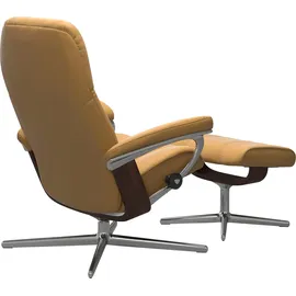 Stressless Stressless® »Consul« Set, Relaxsessel mit Hocker, mit Cross Base, Größe S, M & L, Holzakzent Braun