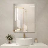 byecold Infrarotheizung Spiegel 450w Wandmontage (80x60cm), Spiegelheizung Elektrisch Infrarot, Badspiegel Elektroheizung, Badezimmerspiegel beschlagfrei mit Überhitzungsschutz Heizpaneel