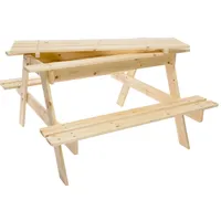 TIMBELA Kindersitzgarnitur M010 natur Holz B/H/L: ca. 90x50x90 cm - natur
