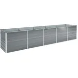 vidaXL Garten-Hochbeet verzinkter Stahl rechteckig 400 x 80 x 77 cm Grau  
