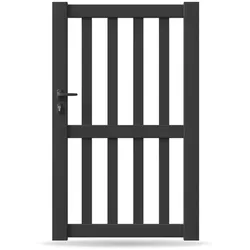 Gartentür, Einzeltor, Modell Stuttgart, Aluminium, Anthrazit, flexible Befestigungssysteme, individuell konfigurierbar