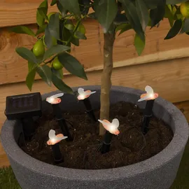 MARELIDA Lichterkette Kunststoff L: 1,2m H: 17cm 5 Gartenstecker orange/schwarz/transparent