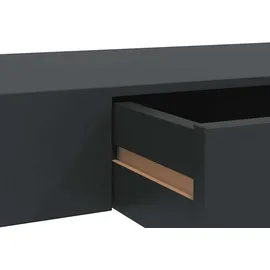 vidaXL Schweberegal mit Schublade 80 x 25 x 8 cm Schwarz