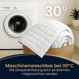 eloneo Gewichtsdecke 9kg 7x7 Netz-Taschen-Struktur, hypoallergen & Anti-Stress Therapiedecke - Weiß
