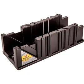 Topex Gehrungslade Gehrungsblock 250 x 65 x 60 mm Kunststoff, zum Schneiden von Holzwinkeln, 22.5°/45°/90° Schnittwinkel, Gehrungssäge mit Führung