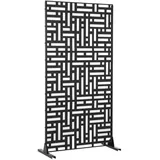 casa.pro Trennwand 180 x 90 cm Schwarz Stahl