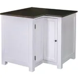 Casa Padrino Küchenbuffet Landhausstil Eckschrank 98 x 98 x 90 cm Weiß / Schwarz