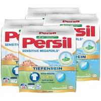 Persil Sensitive Megaperls Tiefenrein 64 Waschladungen (4x 16WL), Waschmittel für Allergiker mit beruhigender Aloe vera für sensible Haut, effektiv von 20 °C bis 95 °C, ECARF-zertifiziert