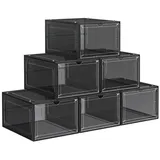 Hansiro Schuhbox, Schwarz, Kunststoff, 33x25.5 cm, Garderobe, Schuhaufbewahrung, Schuhregale