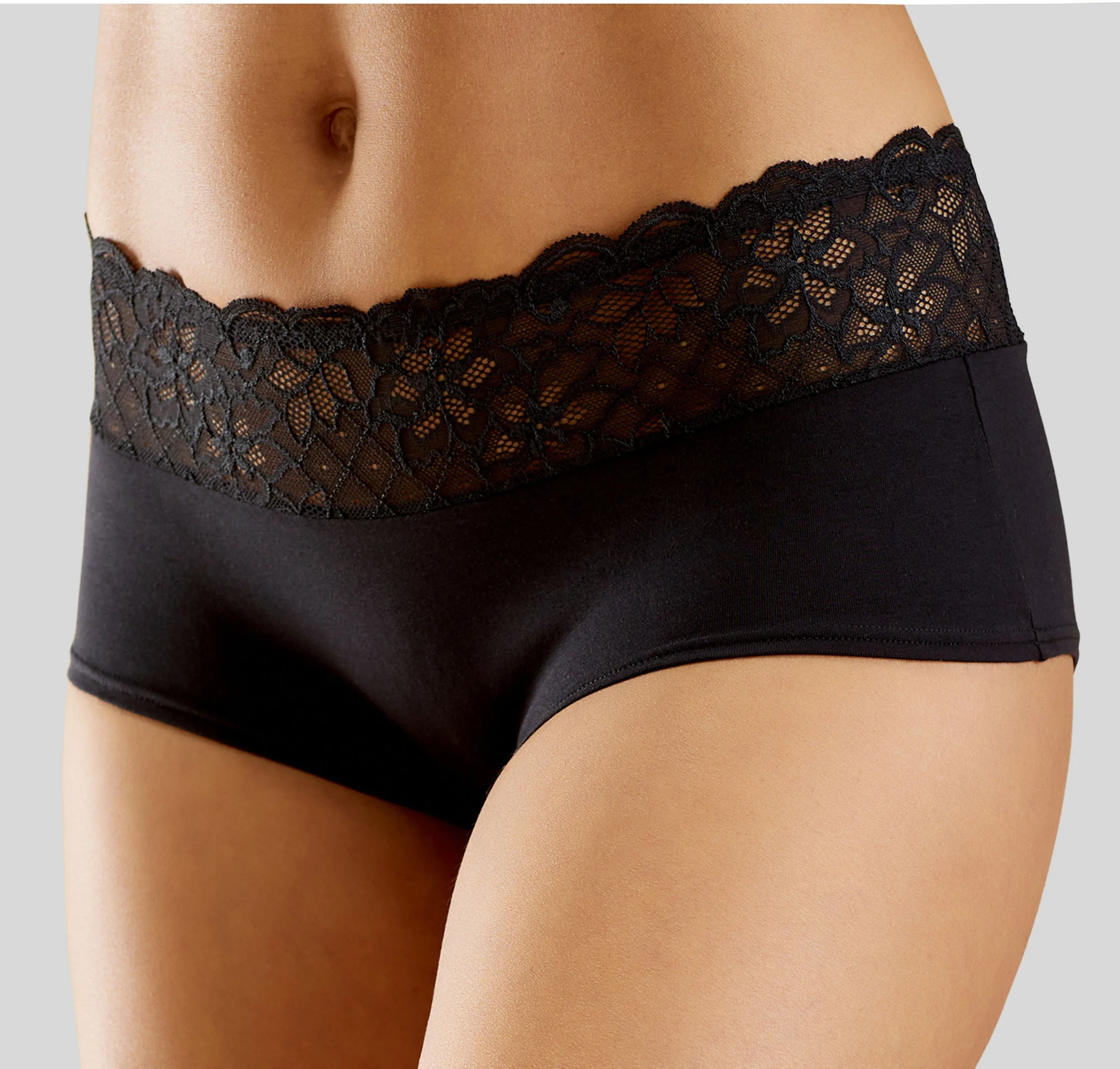 Nuance Panty, mit floralem Spitzenbund Nuance schwarz 40/42