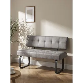 Hela Polsterbank LUISE I vintage hellgrau 140 x 64 x 90 cm