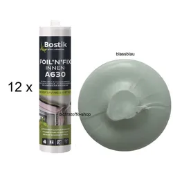 12 x Bostik A630 Foil N Fix Innen blassblau 1K Dispersionsklebstoff 315g Kartusche