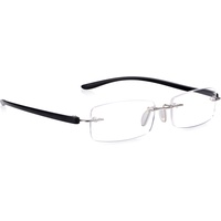 Read Optics Lesebrille +1,5, randlose Lesebrille, hochwertige Brille in Schwarz und Silber, praktische Lesebrille für jeden Tag - +1.5