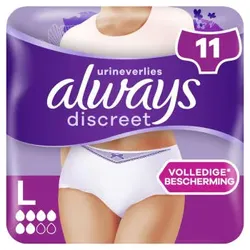 Always Discreet Panties For Urinary Incontinence Women L 11 Pcs
