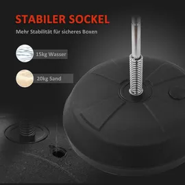 Homcom Punchingball Set Standbox Training Set, 125/131/138/145cm höhenverstellbar 125-145cm Handschuhe Pumpe Profi & Anfänger