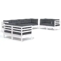 vidaXL Garten-Lounge-Set 8-tlg. Massivholz Kiefer weiß