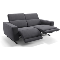 Sofanella 2-Sitzer Sofanella Stoffgarnitur ALESSO 2-Sitzer Couch Relaxsofa in Dunkelgrau grau