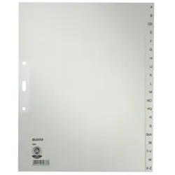 Papierregister A-Z, A4, volle Höhe, Papier, 20 Blatt, grau
