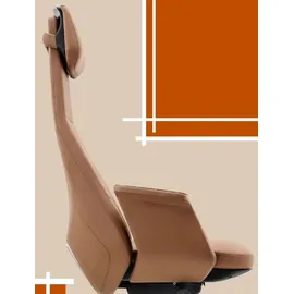 aea Designer Büro Arbeit Zimmer Set Sessel Eckschreibtisch Komplett Set Möbel 2tlg. - Braun