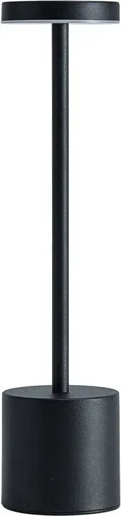 LED Akku-Tischlampe, 1800 mAh, Touch-Tischleuchte, dimmbar, batteriebetrieben, wiederaufladbar, Eisen & Acryl, 3 Farbtemperaturen, für Outdoor, Nachttisch, Esstisch, Schreibtisch – Schwarz
