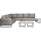 BEST Freizeitmöbel Gartenlounge-Set BEST "Fellow", grau (anthrazit), B:320cm H:69cm T:242cm, Aluminium, Polyester, Keramik, Sitzmöbel-Sets, inklusive 10 Kissen und 3 Beistelltischen