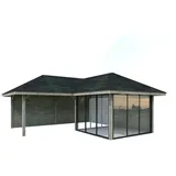 Palmako Pavillon Bianca 24,9 m2 Set 212 Slide - 28 mm grau tauchgrundiert