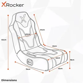 X Rocker Shadow 2.0 Gaming-Stuhl Rot PC / PS3 / Xbox 360 / Wii U / Switch
