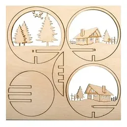 Rayher Bastelholz natur Steckteile Berghütte Ø 7,5 cm