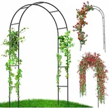 Rosenbogen Torbogen Rankenbogen Rosenspalier Rundbogen Türen Rankhilfe Metall Garten Pergola - Schwarz