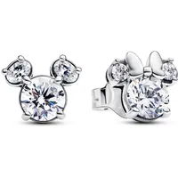 Pandora Disney Micky Maus & Minnie Maus Funkelnde Ohrringe aus Sterling Silber mit Zirkonia, 293219C01