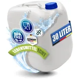 Kosmetex 30L Wasserkanister, BPA frei & lebensmittelecht, Wasser Kanister 30 Liter für Camping, Garten, Gewerbe & Haushalt, Robust Made in Germany