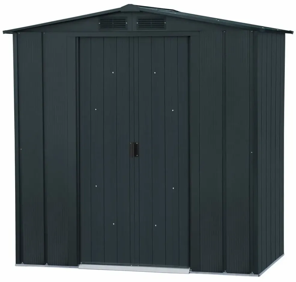 Duramax Metall Gartenhaus 201x113 Geräteschuppen Garten Gerätehaus Schiebetür, H. 199 x B. 201 x T. 113 cm, Metall