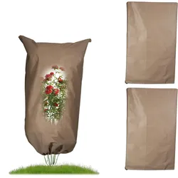 Relaxdays Winterschutzhaube 3er Set, Vlies Pflanzen Frostschutz, Winter Pflanzenschutz, 100x60 cm, Abdeckvlies, beige