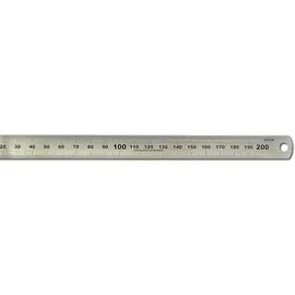 Hedue hedue® Stahllineal 200mm, B102 - Stahlmaßstab mit Millimeterskala, rostfreies Edelstahl Lineal, robustes Metalllineal