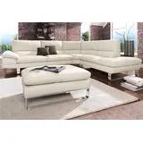 Calia Italia Ecksofa »Dave, italienisches Designsofa mit erstklassigem Sitzkomfort, L-Form«, mit tollen Lederbezügen weiß