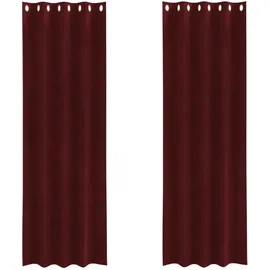 vidaXL Verdunkelungsvorhänge 2 pcs Weinrot 140 x 245 cm Samt