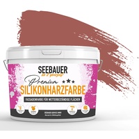 SEEBAUER diy® Silikonharzfarbe Rot Fassadenfarbe (No. 324 Cherry Kiss 2,5 Liter) Selbstreinigend mit Lotuseffekt