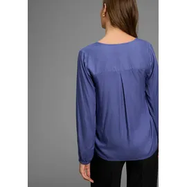 delmao Schlupfbluse DELMAO, Damen, Gr. 34, blau, Web, Obermaterial: 100% Viskose, unifarben, figurumspielend, Blusen Schlupfbluse, in femininer Form