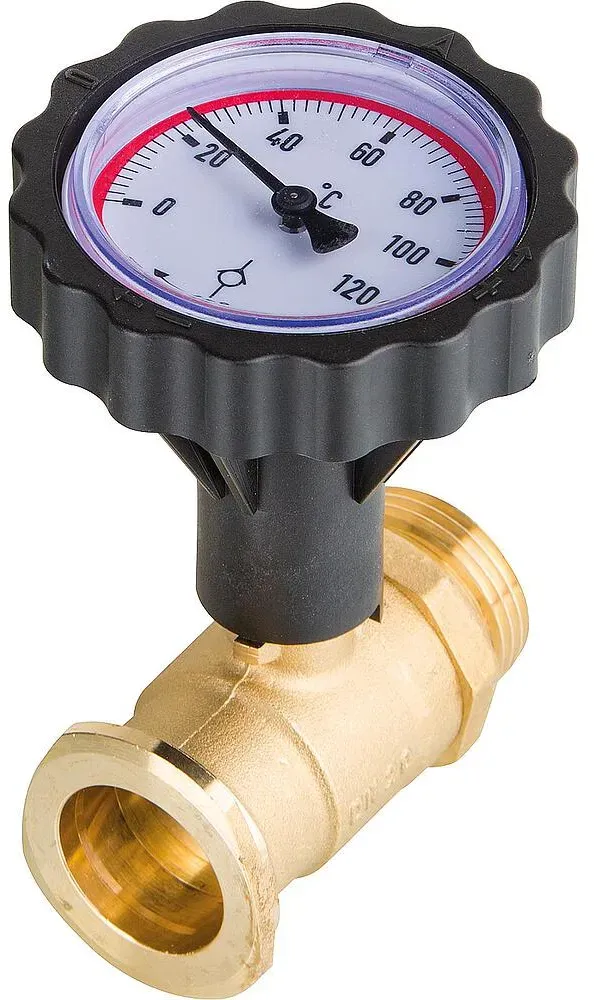 Solar-Kugelhahn Easyflow Vorlauf mit RSK 1''AG x Pumpenflansch
